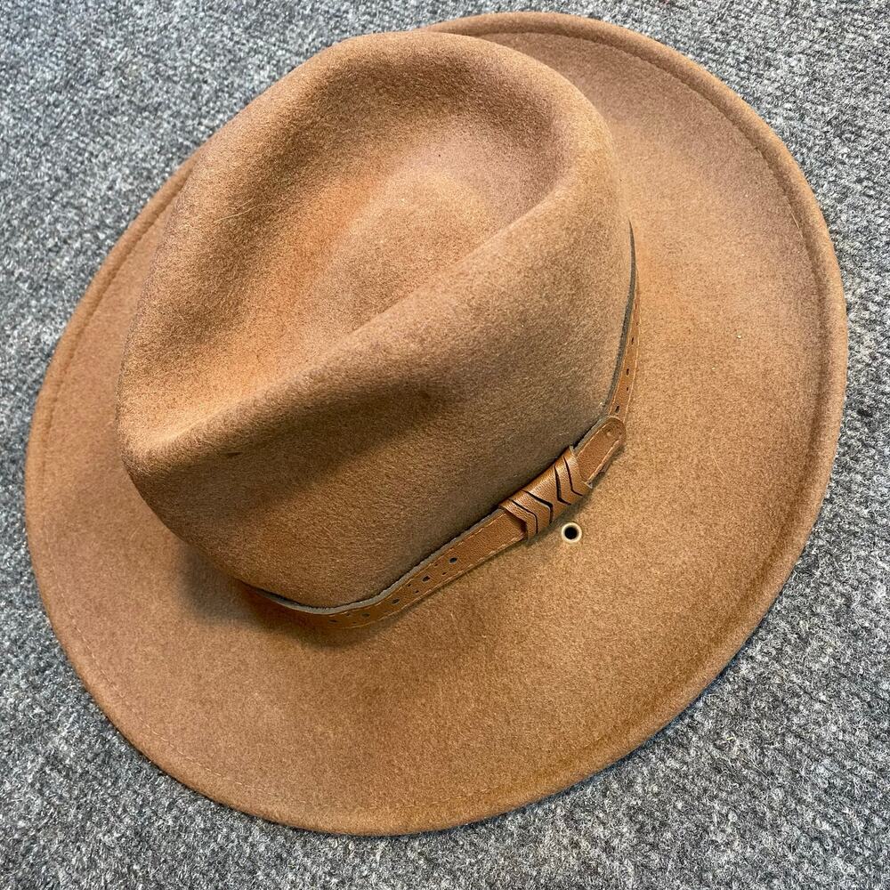 Rodeo King Brown Wool Felt Cowboy Hat Western Fedora Wide Brim Trail Medium USA